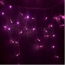 Гирлянда Айсикл (бахрома) светодиодный, 2,4 х 0,6 м, белый провод, 220В, диоды розовые, NEON-NIGHT, SL255-039